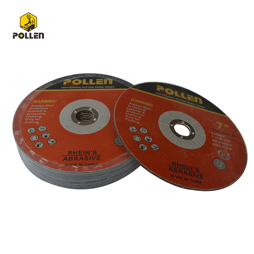 7" Polishing Wheels, 3mm Thickness, 22.23mm Arbor Size, A30S